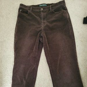 Ralph Lauren Brown Corduroy Pants Size 14